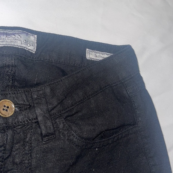 New Guess Brittney Low Rise Pants Linen Wide Leg 00 23 XS - Picture 6 of 8